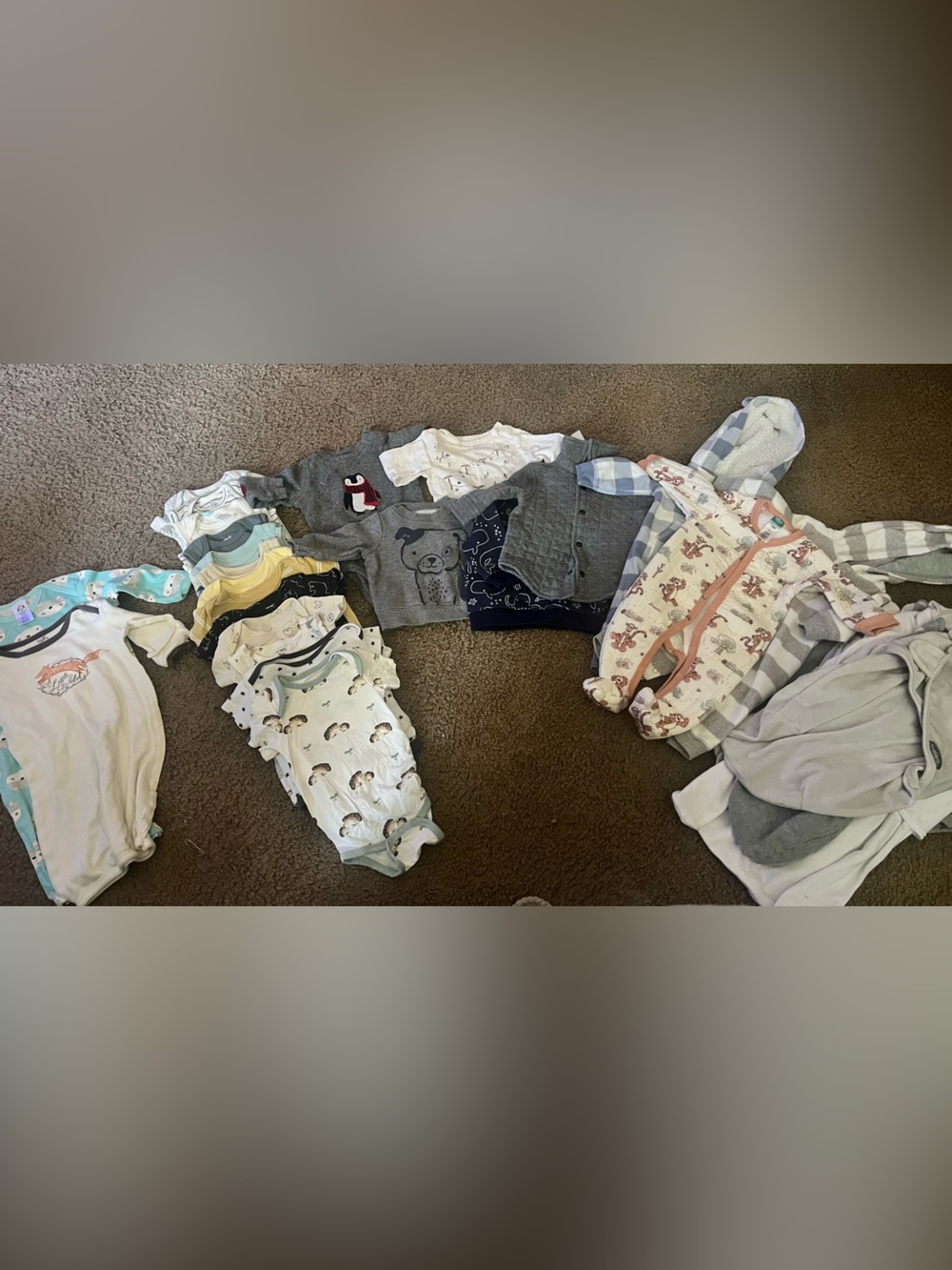 Baby Neutral Mix Long-Sleeve Onesies and Sleepwear Set - Gray, White, Blue